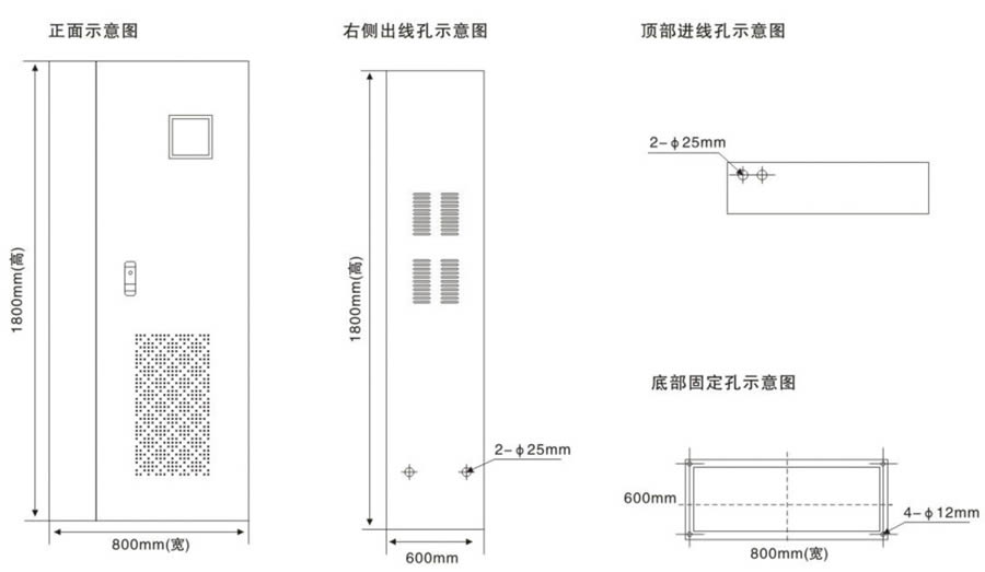 5KW~15KW单相应急电源产品尺寸图