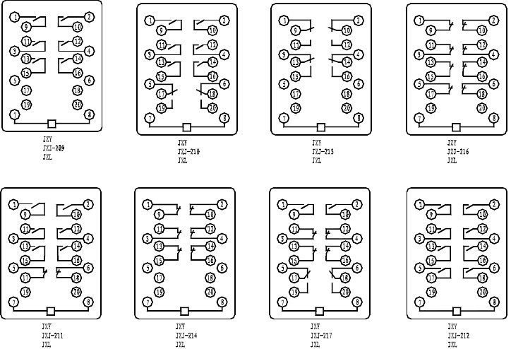 JZJ-213,JZY-213中间继电器接线图图