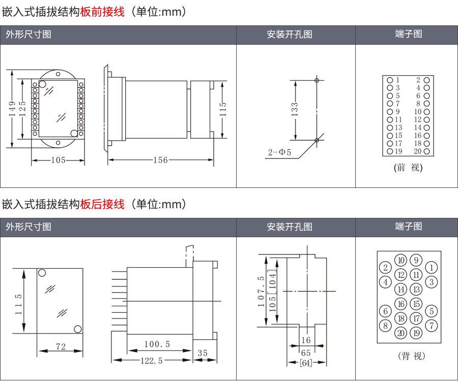 JS-103SB嵌入插拔式安装结构