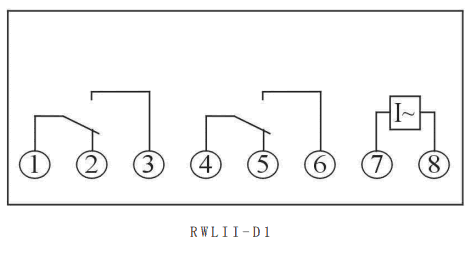 RWLII-D系列无辅源电流继电器内部接线图