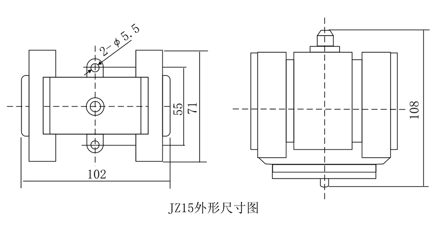 JZ15-62外形及开孔尺寸图