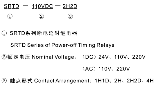 SRTD-220VAC-4H型号及其含义