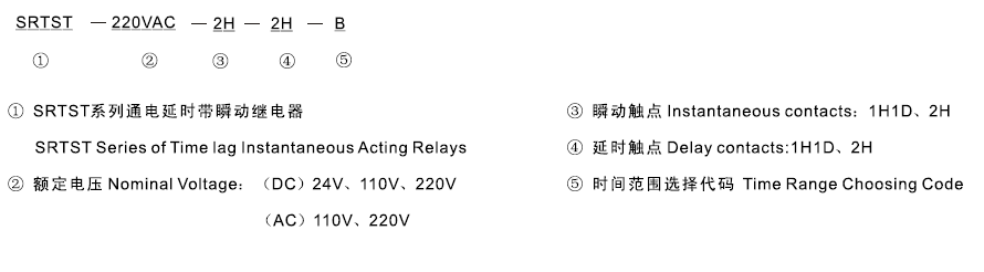 SRTST-110VDC-1H1D-1H1D-B型号及其含义