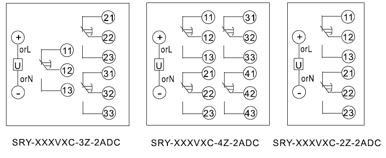 SRY-220VAC-2Z-2ADC内部接线图