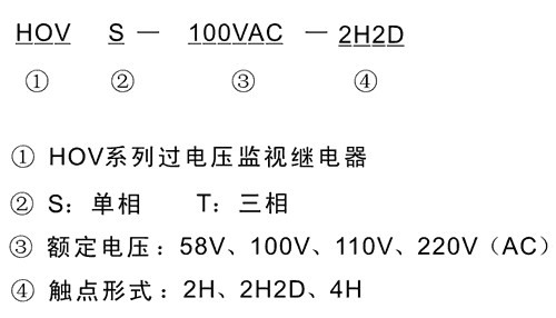 HOVS-110VAC-2H2D型号及其含义