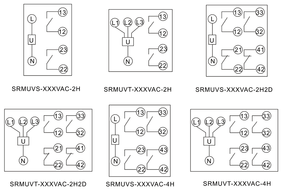 SRMUVT-110VAC-2H内部接线图